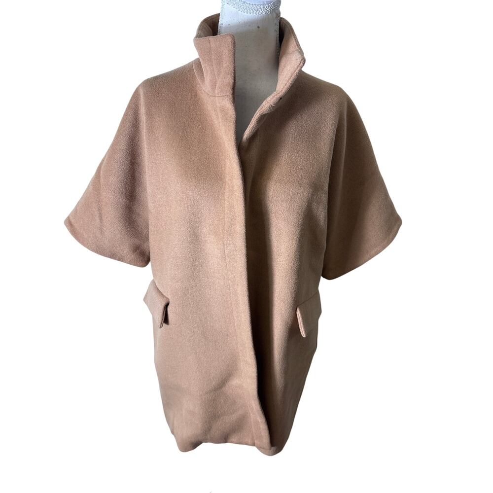 Emerson Fry Camel Colored Short Sleeve Wool Coat Sz XS